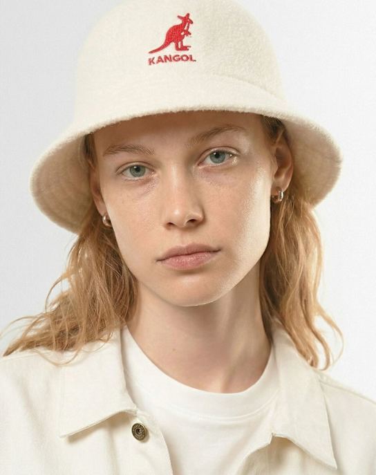 Kangol: Casual logo bucket hat - White - women_1 | Luisa Via Roma