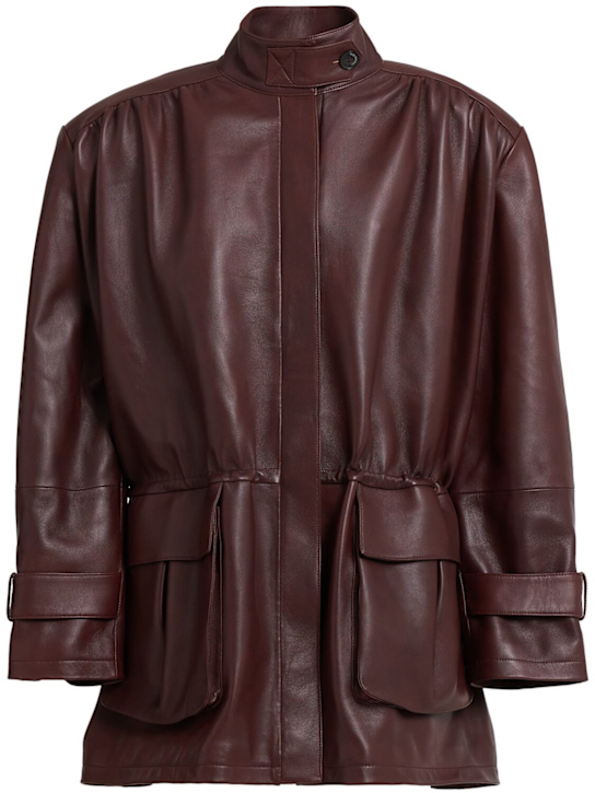 The Mannei: Leather jacket - Burdeos - women_0 | Luisa Via Roma