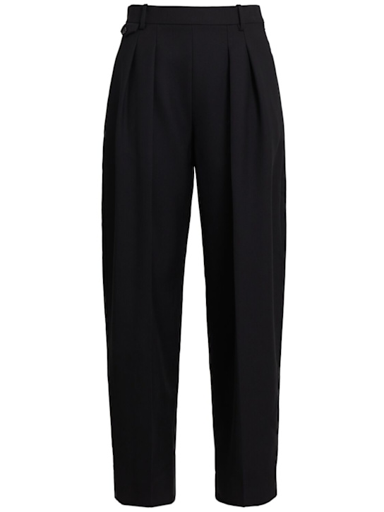 Khaite: Dugan high rise wool pants - 黑色 - women_0 | Luisa Via Roma