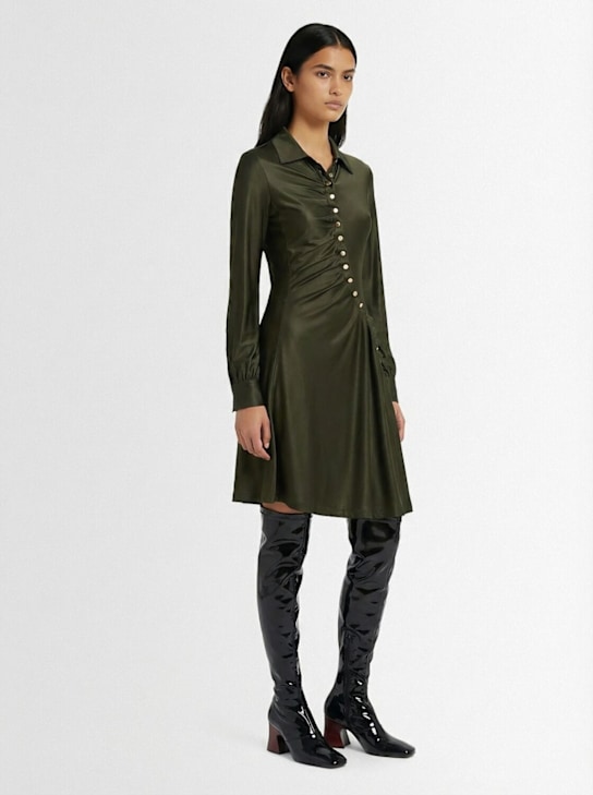 Rabanne: Long sleeve mini shirt dress w/buttons - women_1 | Luisa Via Roma