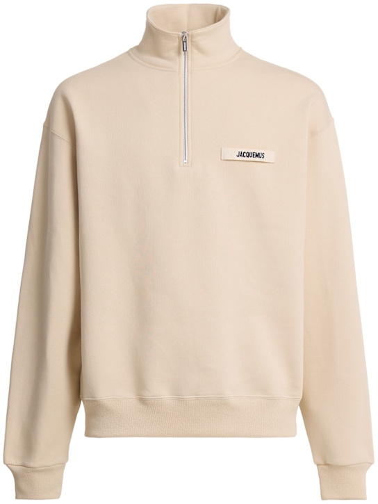 Jacquemus: Le Camionneur Gros Grain sweatshirt - Beige - men_0 | Luisa Via Roma