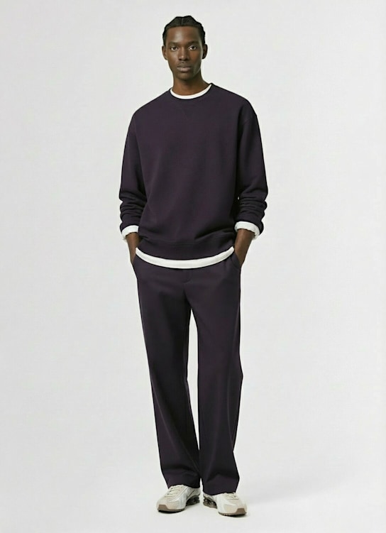 Nike: Felpa girocollo Wool Classics - Cave Purple - men_1 | Luisa Via Roma