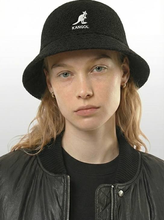 Kangol: Casual logo bucket hat - Black - men_1 | Luisa Via Roma