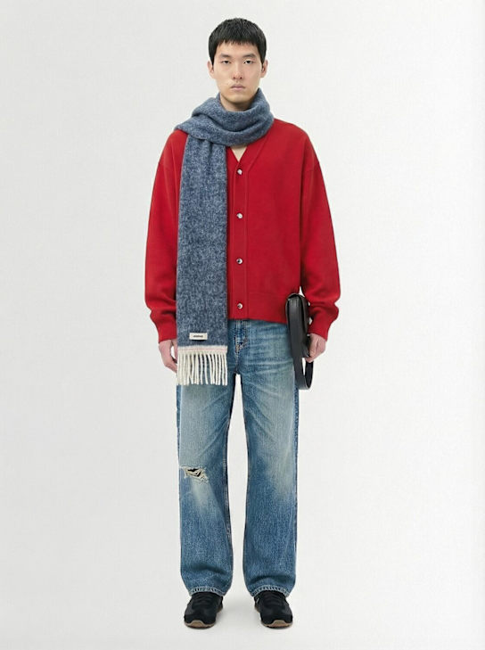 Jacquemus: Le Cardigan Doppio wool cardigan - Multi/Red - men_1 | Luisa Via Roma