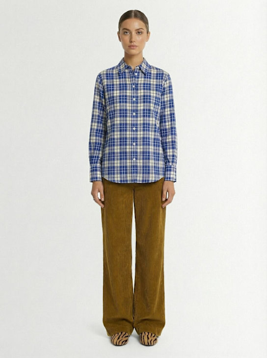 Proenza Schouler: Lidie wide leg corduroy pants - ブラウン - women_1 | Luisa Via Roma