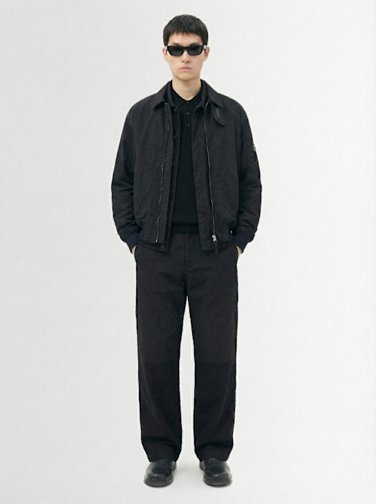 Massimo Osti Studio: 尼龙提花裤子 - 黑色 - men_1 | Luisa Via Roma