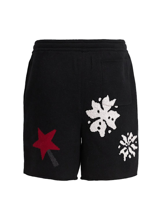 Skims: CPFM cotton & cashmere knit shorts - Onyx Teddy Bear - men_1 | Luisa Via Roma