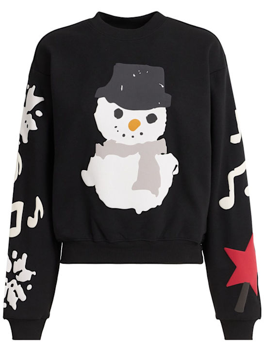 Skims: Classic nylon blend crewneck sweatshirt - Onyx Snowman - women_0 | Luisa Via Roma