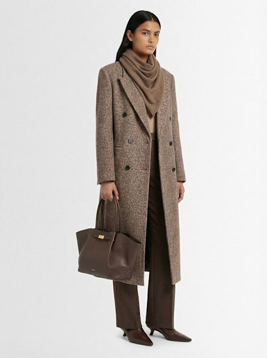 DeMellier: The New York grain leather tote bag - Mocha - women_1 | Luisa Via Roma