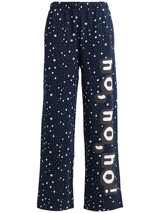Skims: Classic cotton blend straight pants - Navy Ho Ho Ho - women_0 | Luisa Via Roma