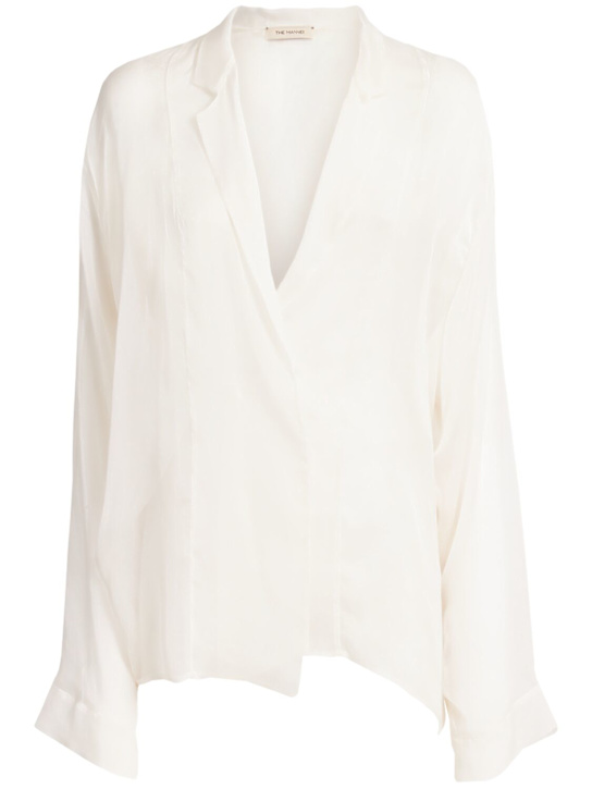 The Mannei: Silk shirt - Blanco - women_0 | Luisa Via Roma