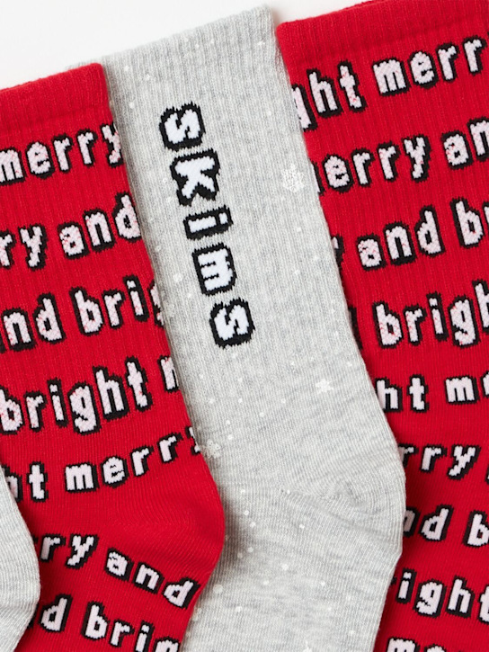 Skims: Paquete de 2 pares de calcetines medianos - Light Heather - women_1 | Luisa Via Roma