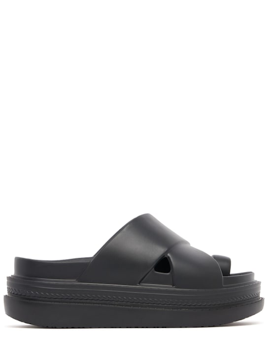 Sacai: Multiple sole橡胶拖鞋 - 黑色 - men_0 | Luisa Via Roma