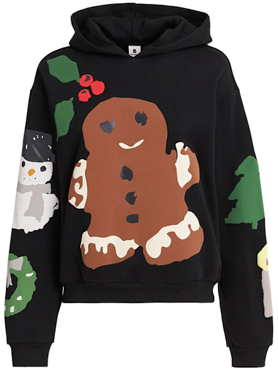 Skims: Classic cotton blend hooded sweatshirt - Onyx Gingerbrea - women_0 | Luisa Via Roma