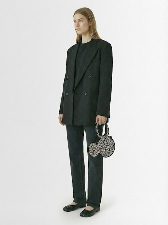 Coperni: Mini Mickey embellished crossbody bag - Black-silver - women_1 | Luisa Via Roma