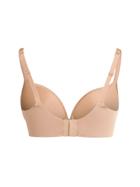 Skims: Nylon push-up plunge bra - Clay - women_1 | Luisa Via Roma