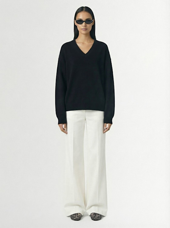 1929: Zefiro Eco-Cashmere V-neck sweater - Black - women_1 | Luisa Via Roma