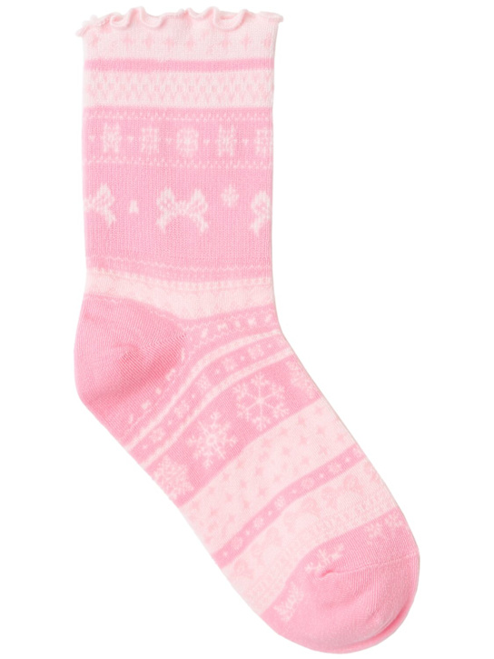 Skims: Cotton blend socks - Bubble Gum Bow - women_0 | Luisa Via Roma