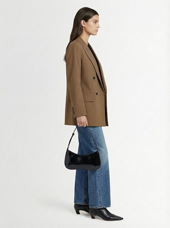 Jacquemus: Borsa a spalla Le Bisou in pelle - Nero - women_1 | Luisa Via Roma