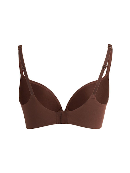 Skims: Nylon push-up plunge bra - Cocoa - women_1 | Luisa Via Roma