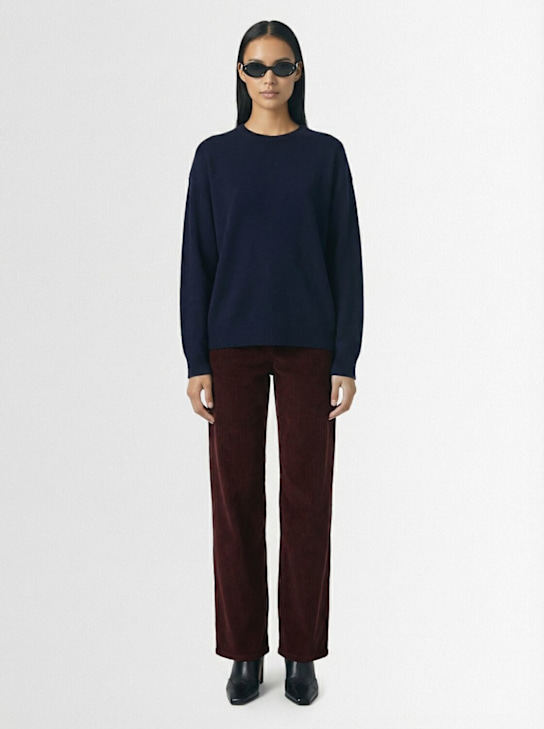 1929: Eremo Eco-Cashmere圆领毛衣 - 海军蓝 - women_1 | Luisa Via Roma