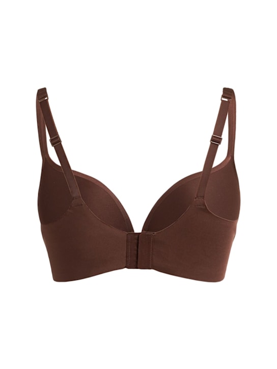 Skims: Nylon push-up plunge bra - Cocoa - women_1 | Luisa Via Roma