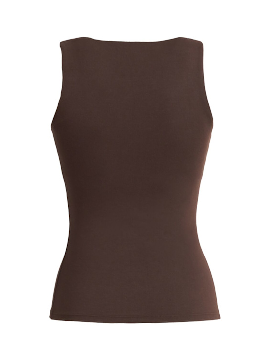 Skims: Square neck tank top - Espresso - women_1 | Luisa Via Roma