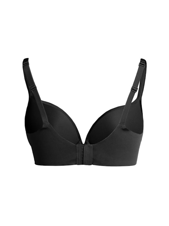 Skims: Nylon push-up plunge bra - Onyx - women_1 | Luisa Via Roma