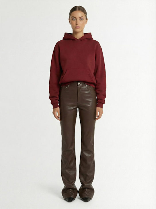 Skims: Cotton blend classic hoodie - Merlot - women_1 | Luisa Via Roma