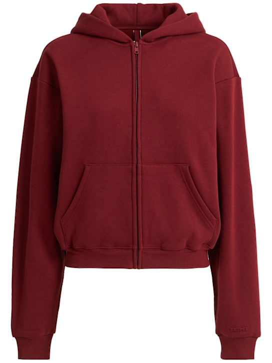 Skims: 混棉经典拉链开合连帽卫衣 - Merlot - women_0 | Luisa Via Roma