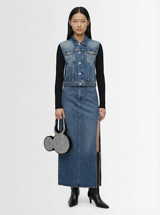 Coperni: Mini Mickey embellished crossbody bag - Black-silver - women_1 | Luisa Via Roma