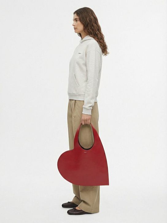 Coperni: Heart leather tote bag - Red - women_1 | Luisa Via Roma
