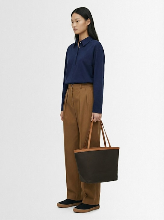 The Row: Park Three帆布托特包 - Brown/Ecru/Cuir - women_1 | Luisa Via Roma
