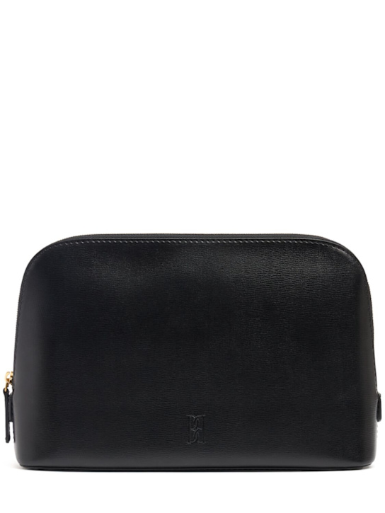 By Malene Birger: Medium aya leather clutch - 黑色 - women_0 | Luisa Via Roma