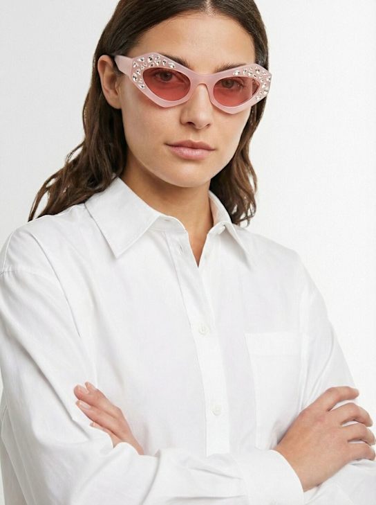 Pucci: 캣아이 아세테이트 선글라스 - Shiny Pink - women_1 | Luisa Via Roma