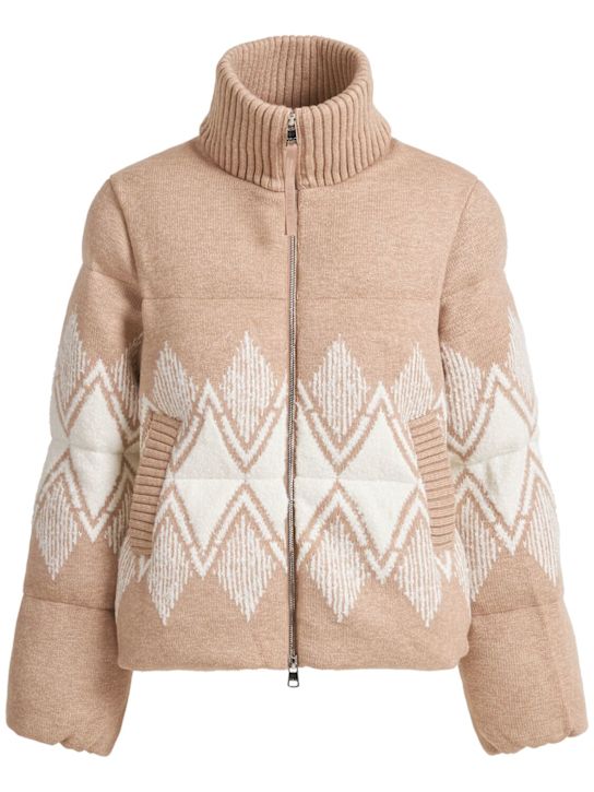 Varley: Belinda knit puffer jacket - Beige - women_0 | Luisa Via Roma