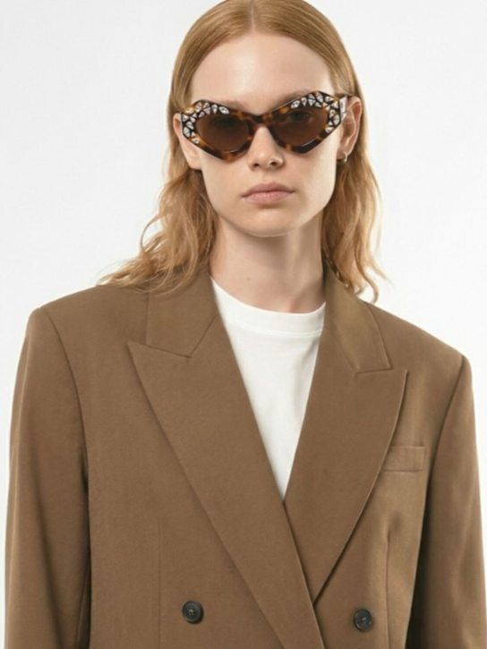 Pucci: 캣아이 아세테이트 선글라스 - Dark Havana - women_1 | Luisa Via Roma