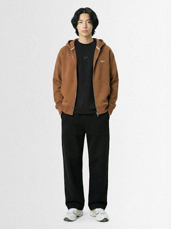 SOTF: Full zip hoodie - Brown - men_1 | Luisa Via Roma