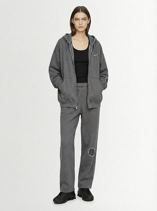 Nike: Martine Rose zip-up hoodie - Charcoal/Steel - women_1 | Luisa Via Roma