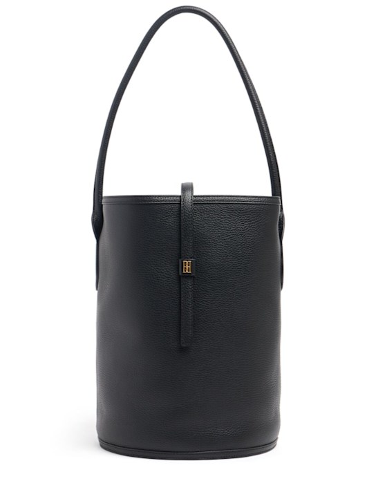 By Malene Birger: Maryllon grain leather tote bag - Nero - women_0 | Luisa Via Roma