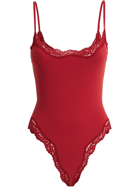 Skims: Cami nylon blend thong bodysuit - Mattone - women_0 | Luisa Via Roma