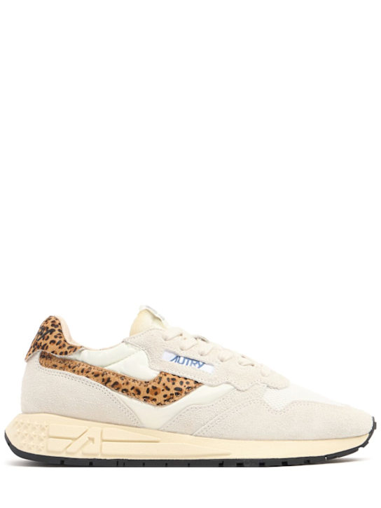 Autry: Reelwind Low sneakers - Blanc/Léopard - women_0 | Luisa Via Roma