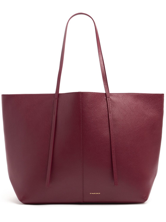 By Malene Birger: Abilla grain leather tote bag - Cabernet - women_0 | Luisa Via Roma