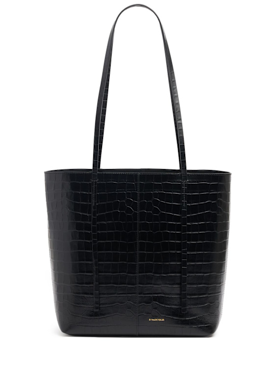 By Malene Birger: Abilso embossed leather tote bag - Noir - women_0 | Luisa Via Roma