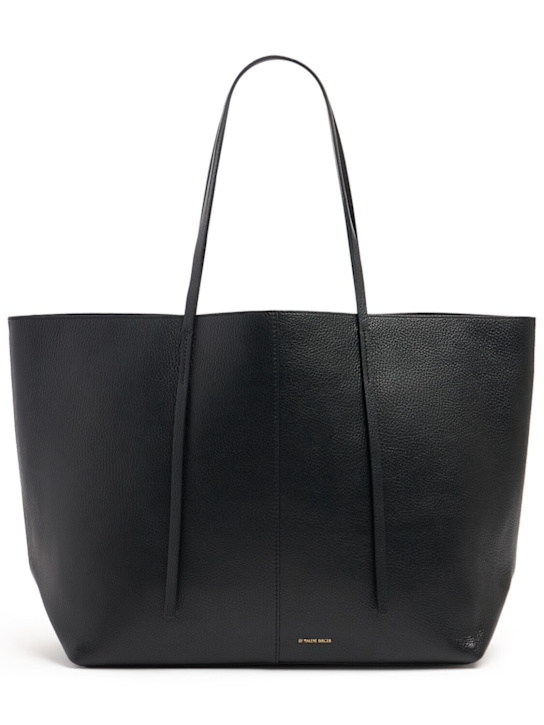 By Malene Birger: Abilla grain leather tote bag - 黑色 - women_0 | Luisa Via Roma