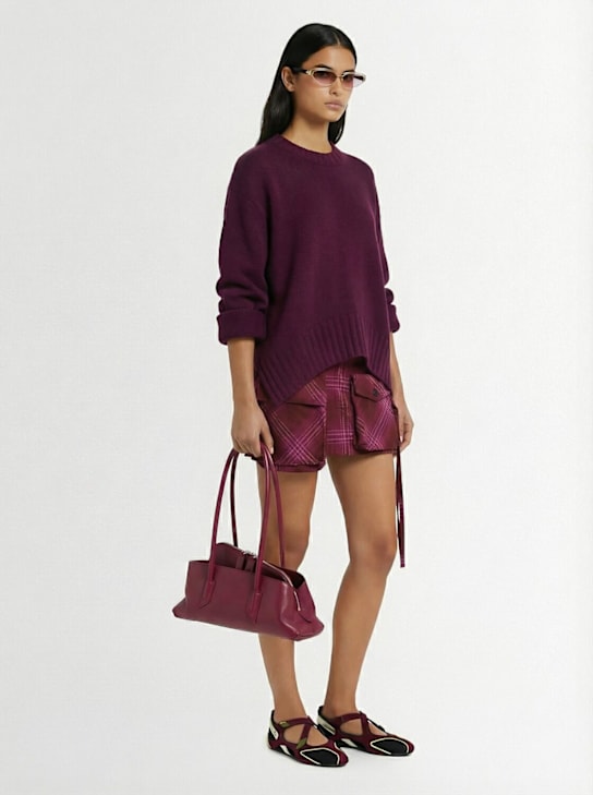 The Attico: Cotton blend mini skirt w/ cargo pockets - Burgundy - women_1 | Luisa Via Roma