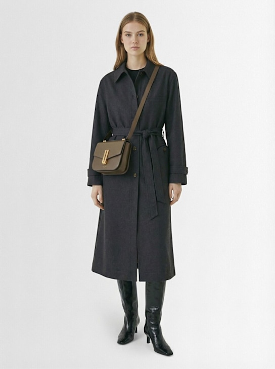 DeMellier: Sac porté épaule en cuir lisse The Vancouver - Deep Olive - women_1 | Luisa Via Roma