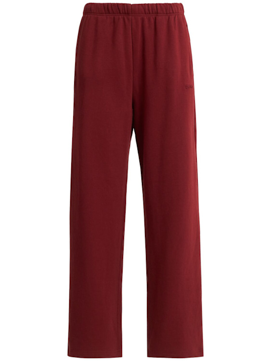 Skims: Cotton blend classic straight leg pants - Merlot - women_0 | Luisa Via Roma