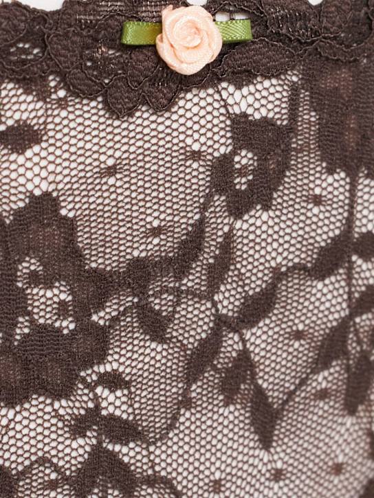 Skims: 尼龙&蕾丝丁字裤 - Espresso - women_1 | Luisa Via Roma