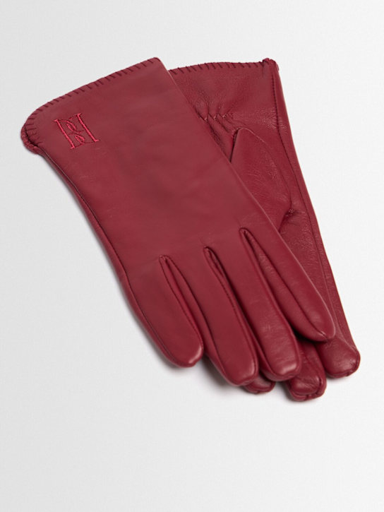 By Malene Birger: Ginny leather gloves - Cabernet - women_1 | Luisa Via Roma